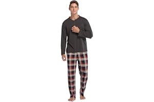 Vlazom Pijama Hombre Invierno Algodon Pijamas Largo Hombre S-XXL