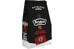 CAFÉ FORTALEZA – DESDE 1885 - Café Fortaleza - Café en Grano Natural, Puro Sabor, de Variedades Arábicas, Intensidad Media, Aroma Herbal y Afrutado, Ideal para Cafeteras Espresso, Pack 3x500g
