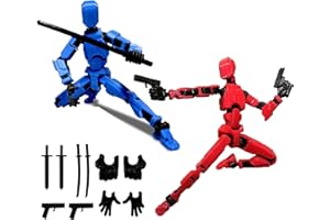 HNIEHEDT Figura T13, Titani 3D, Figura d'azione Titan 13, Figura d'azione T13, Robot mobile multi-snodato con manichino stampato in 3D - Azione Lucky 13 (blue+red)