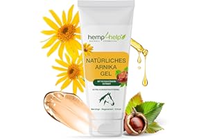 ‎HEMP HELP HEMP COSMETIC Bio Arnika & Pferdesalbe Gel, Hochkonzentriert: Linderung bei 𝗦𝗰𝗵𝗺𝗲𝗿𝘇𝗲𝗻, Prellungen & Schwellungen, Entzündungen - Natürlich & Effektiv (Vegan, Tierversuchsfrei)