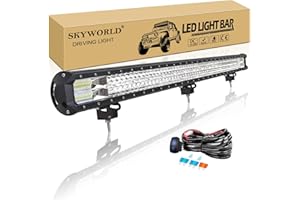 SKYWORLD Led Arbeitsscheinwerfer Bar, 45 Zoll 115cm 612W LED Lightbar mit 12V kabelbaum, Zusatzscheinwerfer Auto LED Arbeit Licht Bar für 4x4 Offroad SUV UTV ATV LKW Traktor, 6000K Weiß