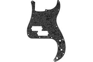 Musiclily Pro 13 Trous Pickguard Basse pour Squier Sonic Precision Bass, 4 plis Black Pearl