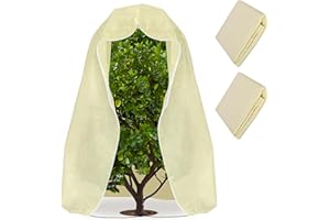 GIONAR 2 Pezzi 160x180cm Copertura Limone Inverno - Protezione Invernale per Piante Grandi - Cappuccio Protezione Piante Inverno - Telo Copripiante Invernale Antigelo con Coulisse e Cerniera