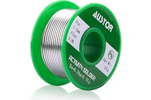 AUSTOR 1.5mm Lead Free Solder Wire with Rosin Core, Sn 99% Ag 0.3% Cu 0.7%, 50g