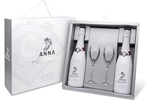 ANNA DE CODORNIU, Blanc de Blancs - Cava Brut, Estuche 2 copas y 2 botellas 0.75 L