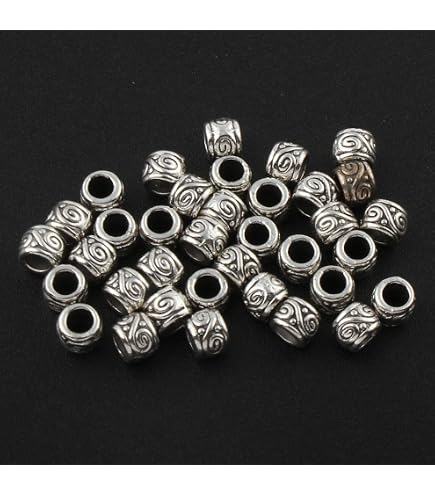 100 Stuks Zilveren Grote Gat Kralen - Tibetaanse Retro Spacer Kralen Voor Sieraden Maken