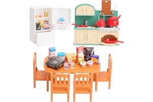 BANANMELONBM Dollhouse Furniture Set for Kids Toys Miniature Doll House Accessories Pretend Play Toys for Boys Girls & Toddlers Age 3+ with kitchen