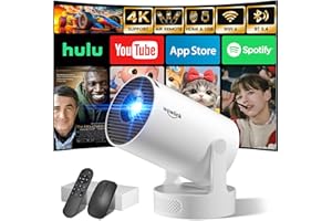 [Apps int&#xE9;gr&#xE9;es &amp; 2025 Upgraded] Vid&#xE9;oprojecteur avec WiFi 6 et Bluetooth 5.4 Mini Projecteur Supporte 4K 1080P Auto Keystone Rotation 180&#xB0; Compatibile avec HDMI/TV Stick/Memory Stick/Laptop, Blanc