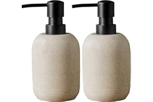 GALDAL 2pcs/Set Beige Soap Dispenser Set,Hand Soap Lotion Dispenser for Bathroom, for Elegant Bathroom Décor，soap Dispenser for Kitchen Sink