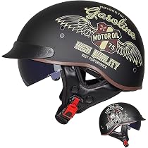 Casque Jet Rétro Ouvert - Style Vintage Pour Harley, Scooter - Visière Incluse - Homologué ECE - Taille M à XXL