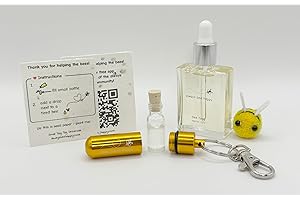 SMALL DOG BIG DREAMS Bee Revival Kit - 'Always Bee Happy' Engraved Keyring, Glass Vial, Bee Feed Dropper Bottle, Organza Pouch