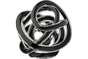 Torre & Tagus Orbit Glas-Dekokugel, 11,4 cm Durchmesser, Schwarz