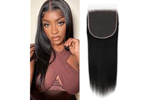 BEEOS 6x6 SKINLIKE Real HD Lace Closure Only, Pre-plucked Natural Hairline Silky Straight Human Hair Closure 16 Inch