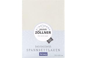 Julius Zöllner 8350013230 - Spannbetttuch Jersey für Stillbett, Größe: 50 x 100 cm, Farbe: ecru