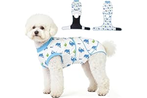 Abuandi Erholungsanzug für Hunde nach Operationen, professioneller Operationsanzug für Hunde zur Kastration von Hündinnen und Katern, Hundezwilling für Bauchwunden und Hautkrankheiten, blau, XS