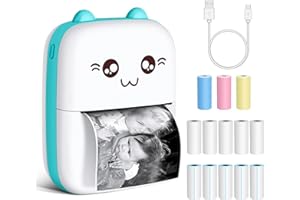 Jooheli Mini Stampante Fotografica, Mini Stampante Termica Bluetooth, Portatile Wireless stampante per ricevute con cavo USB Compatibile con iOS e Android