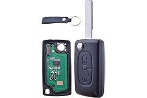 ANGOFIZ Clé Vierge Ask ID46 Electronique à Programmer 2 Boutons CE0536 Lame HU83 Compatible avec Peugeot 207 307 307S 308 407 408 3 607 807 2BT 3008 5008 Partner Expert Citroen C2 C3 C4 C5 C6 C8
