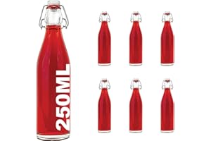 6 x Stück 250 ml Bügelflasche Bügelverschlussflasche leere Glasflasche mit Bügelverschluss Weinflasche Schnapsflasche Flasche mit Klippverschluss 0,25 liter Nr. 200ML von slkfactory
