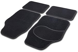 ‎CARTREND Cartrend 10598 Cartrend Universal Textilmatte Basic Teppich Matten Stoffmatten Autoteppiche Fussmatten Auto 4-teilig, mit schwarzem Hochglanzgarn
