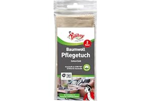 POLIBOY Bomullsvårdshandduk – reptålig möbelpolerduk och rengöringsduk för trä, läder, metall – beige – 25 x 33 cm – 2 stycke