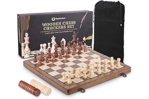 PERMUST Scacchiera Magnetica con Magnetici Scacchi,Scacchiere Set Portatile Gioco da Viaggio per Adulti, Pieghevole e Portatile Set di Scacchi magnetici da Viaggio, 39x39 cm, 2 giocatori