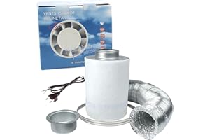 SUPACROP Belüftungsset, 100 mm, 125 mm, 150 mm, für Kulturraum, mit Abluftventilator und Aktivkohlefilter