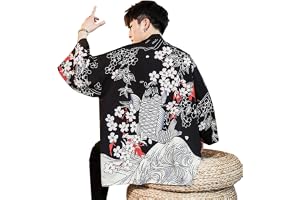 Seidarise Men's Haori Jacket Kimono Cardigan Yukata Noragi Happi Coat