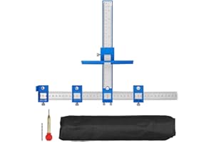 Wenrecu Punch Locator Drill Guide Woodworking Drill Guide Tool Cabinet Sleeve Hardware Jig ABS Plastic Wood Drilling Dowelling Hole for Installation of Handles Knobs Doors Drawer Pull (Blue)