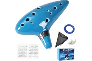 Mulucky Ocarina Alt-C-Ständer mit Songbuch, 12 Töne, hellblau