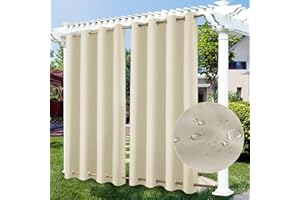 ZJXSNEH Pannelli per tende da esterno impermeabili Tende per patio oscuranti per porta scorrevole Foyer Arbor Beige(Larghezza x Alto) L160cm x A220cm x 1PC