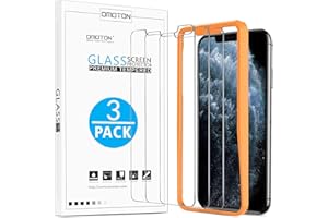 OMOTON [3 sztuki], Kompatybilna z iPhone 11 Pro Max/iPhone XS Max, Ochraniacz ekranu, Szkło hartowane, Łatwe w instalacji, Twardość 9H, Przeciw zarysowaniom, Chroni przed tłuszczem, Bez pęcherzyków powietrza, Okrągła krawędź 2,5D