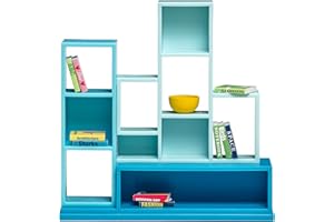LUNDBY Zestawy mebli do domku dla lalek + regał na książki + regał na książki - 12-częściowy zestaw dla małych lalek 11 cm, dla dzieci w wieku 4 + 1:18