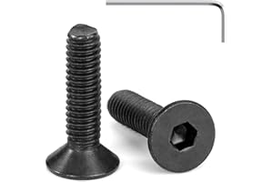 Tunejoy Viti a Testa Svasata M4 x 16 mm Nero Vite a Brugola Bulloni in Acciaio Inox A2 V2A Viti a Testa Piatta Norma DIN 7991 con Chiavi a Esagono Filettatura Completa 20 pezzi