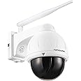 Topodome Metallo Telecamera Wi-Fi Esterno 940nm IR, Videocamera Sorveglianza 5MP WIFI Onvif IP Camera, Scheda SD 32G Built-in