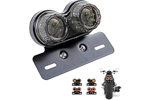 JinRui-T 40-LED Motorcycle Tail Light Integrated Running Brake Lamp Turn Signal Light with License Plate Bracket for Harly Motorcycle Street Bike Cruiser Chopper