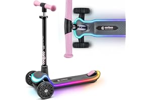 Cariboo Patinete Niño De 3 Años con 3 Ruedas Scooter Infantil con Manillar Ajustable En Altura LED Luces LEDstar