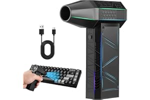 OFEACE Souffleur Air Comprimé, 130000 TR/Min de Mini Souffleur Sans Fil Puissant, 3 Vitesses Souffleur Voiture Dépoussiérants Puissants électrique, Souffleur Voiture Sechage Pour Voiture, Canapé (Noir foncé)