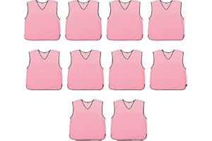 STERLING SPORTS Pack of 10 x FOOTBALL NET BALL RUGBY HOCKEY CRICKET MESH TRAINING SPORTS BIBS Junior Sizes