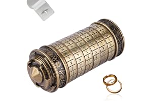 OUKENS Da Vinci Code Lås, Mini Cryptex Lås, Puzzlelåda Med Dolda Fack, Romantisk Present, Standardlösenord: ILOVEU, Födelsedagspresent För Hennes Ringhållare