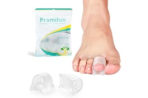 PROMIFUN Corrector de dedos en martillo para mujeres - Enderezador de dedos de gel blando - Realineación de dedos doblados, curvados, torcidos, en garra(8 Count,Large, Clear)