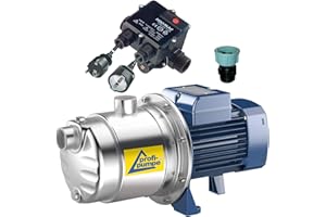 AMUR HAUSWASSERWERK HAUSWASSERAUTOMAT SELBSTANSAUGEND KREISELPUMPE PUMPE INNO-TEC LEISE ENERGIESPARSAME EDELSTAHL-Pumpe für Klarwasser Qualität aus EU-FERTIGUNG DAUERLAUF-geignet (600 mit FLUOMAC® vk)