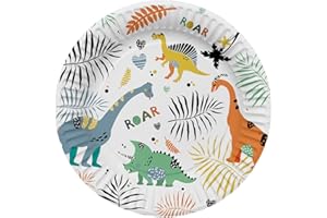 Folat 61930 papierowe talerze na imprezę, okrągłe, Ø 23 cm, 8 sztuk, jednorazowe naczynia, talerze na urodziny, baby shower, wesele, wieczór panieński, wielokolorowe