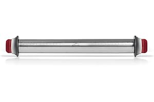 LACOR 67143 - Rullo per impastare cucina, 4 dischi estraibili, in acciaio inox, con segni di misurazione incisi, tutti i tipi di impasti, 41,5 cm, adatto per lavastoviglie, grigio