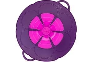 Kochblume vom Erfinder Armin Harecker | lila | Set mit Microfasertuch! Überkochschutz für Topfgrößen von Ø 14 bis 18 cm | S 22 cm