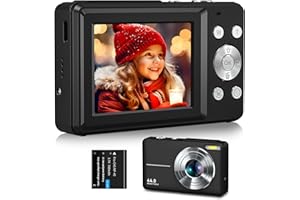 DGVDO Digitalkamera 1080P Kompaktkamera 44MP Fotokamera Fotoapparat 2.4" LCD Bildschirm 16X Digital Zoom LED Fülllicht Wiederaufladbare Mini Kamera Digitalkamera für Kinder Anfänger Jungen Mädchen