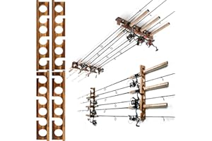Ghosthorn Für bis zu 12 Ruten, Angelrutenhalter, Wand- oder Deckenmontage, für Garage, Aufbewahrung, Organizer, Angelausrüstung, Geschenke für Männer und Frauen