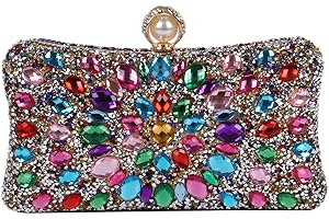 Freiesoldaten Mujeres Diamante de Imitación Bolso de Noche Multicolor Deslumbrante Cristal Bolso de Mano Fiesta Nupcial Boda Cóctel Bolso