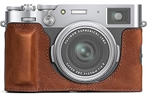 MUZIRI KINOKOO Etui Fuji X100VI, etui ochronne z prawdziwej skóry kompatybilne z aparatem Fujifilm X100VI - z otwieranym dnem i uchwytem na rękę, Brązowy, Etui na aparat