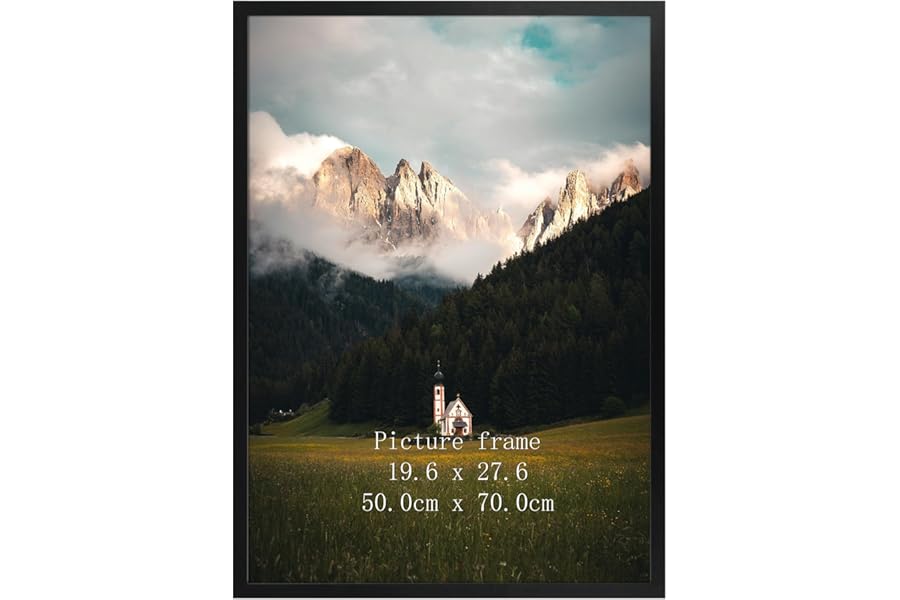 Giftgarden 50x70cm Frame Black, Aluminum Picture Frames 50cm x 70cm for Puzzles, Large Poster frame for Wall-Mounted Horizontal or Vertical Display