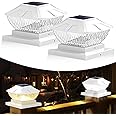 Garden Art Acrylic New Imported (Pack of 2) Solar Cap Lights Outdoor, 2 Mode Bright Solar Lights Waterproof Fence Post Cap Lights, Outdoor Lights Gaxltd5090